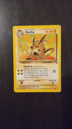 Pokemon TCG Raichu Fossil 29/62 Non Holo Rare 1999-2000 3rd Print - Image 1
