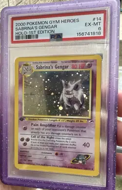 2000 Pokemon Gym Heroes 1st Edition #14 Sabrina's Gengar Holo PSA 6 EX-MT - Image 4
