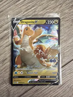 Pokemon TCG Dragonite v SWSH235 Black Star Promo Holo Card - Image 1