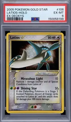 Pokemon Latios Gold Star ⭐ EX Deoxys Ultra Rare Holo Card #106 PSA 6 - Image 1