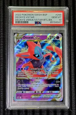 PSA 10 Deoxys VSTAR #268 Pokemon Promo Card 2022 SWSH BSP VMAX BATTLE BOX RARE! - Image 1