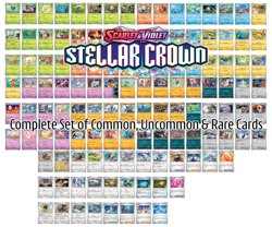 Pokemon Stellar Crown Complete Common, Uncommon & Rare 125 Card Set - Image 1