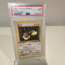 PSA 9 Eevee 55/82 Team Rocket 1st Edition Regular Common Pokemon TCG 2000 ENG - Image 1