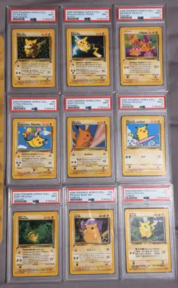 2000 Pokemon Pikachu World Collection Binder WOTC Entire Set In PSA 9s (9 Cards) - Image 2