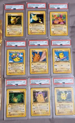 2000 Pokemon Pikachu World Collection Binder WOTC Entire Set In PSA 9s (9 Cards) - Image 3