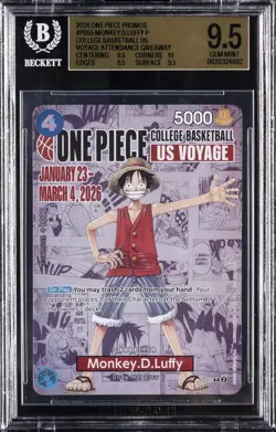 2026 ONE PIECE PROMOS #P055 MONKEY D. LUFFY BGS 9.5 - Image 1