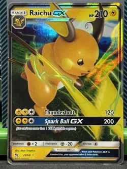 Pokemon TCG Raichu GX Hidden Fates Holo Ultra Rare Card 20/68 NM Condition - Image 1