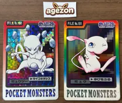 Mew Mewtwo No.150 151 Carddass 1997 Bandai Holo Pokemon Card Japanese 234 - Image 1