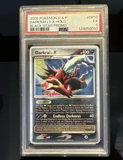 2008 Pokemon Diamond & Pearl #DP19 Darkrai Lv.X-Holo Black Star Promo PSA 5 - Image 1