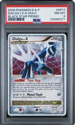 Pokemon Dialga LV.X DP17 Diamond & Pearl Black Star Promo Holo English PSA 8 - Image 1