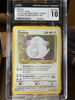 Chansey Pokemon (2023) Trading Card Game Classic - 015/034 CGC 10 - Image 1