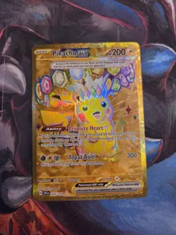 Pokemon TCG SV08 Surging Sparks Pikachu EX Hyper Rare Gold Holo Card 247/191 NM - Image 1