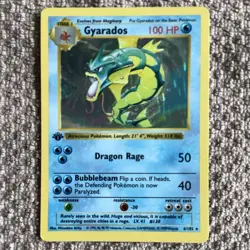 Pokemon TCG Gyarados Holo Rare Shadowless 1999 Base Set 1st Edition 6/102 - Image 1