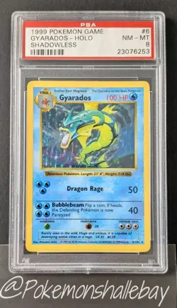 Gyarados 6/102 SHADOWLESS - Base Set *PSA 8 - NM-MT* Holo Rare Pokemon - Image 1