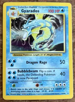 Pokemon Base Set Magikarp 35/102 & Gyarados Holo 6/102 NM-LP Lot (2) - Image 1