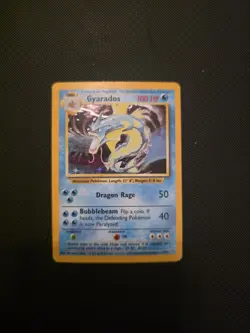 Pokemon Cards Gyarados 6/102 Base Set Unlimited Holo WOTC Rare LP - Image 1