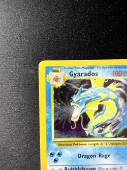 GYARADOS 6/102 HOLO RARE BASE SET UNLIMITED POKEMON HEAVILY PLAYED - Image 2