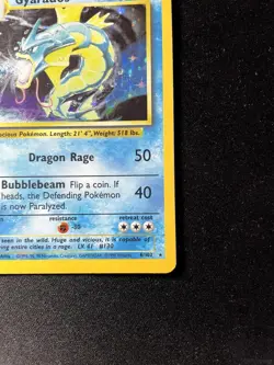 GYARADOS 6/102 HOLO RARE BASE SET UNLIMITED POKEMON HEAVILY PLAYED - Image 5