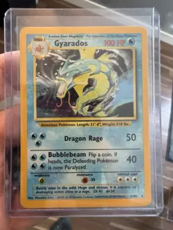 Pokemon Gyarados Holo Rare TCG Card Base Set 6/102 - Image 1