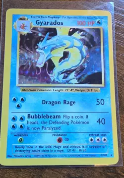 Pokemon TCG Gyarados Base Set 6/102 Holo 1999-2000 Wizards Base Set Copyright... - Image 1