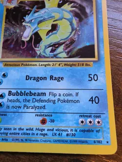 Pokemon TCG Gyarados Base Set 6/102 Holo 1999-2000 Wizards Base Set Copyright... - Image 4