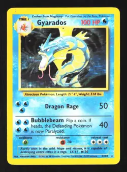 Pokemon TCG Gyarados Base Set 6/102 Holo 1999-2000 Wizards Base Set Copyright... - Image 1