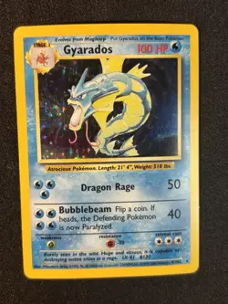 Pokemon TCG Gyarados 6/102 Base Set 4th Print 1999-2000 Holo Vintage WOTC LP - Image 1