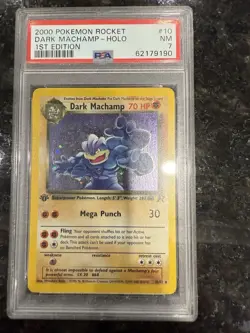 Pokemon Dark Machamp 1st Edition Holo Rare TCG Vintage Card PSA 7 Near Mint #68 - Image 1