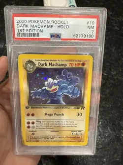 Pokemon Dark Machamp 1st Edition Holo Rare TCG Vintage Card PSA 7 Near Mint #68 - Image 3