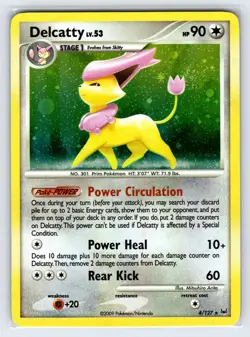 Delcatty SWIRL! 4/127 2009 Platinum Set Pokemon Card Nintendo Holo Rare - Nm/Vlp - Image 1