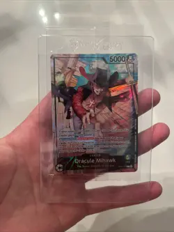 One Piece Dracule Mihawk Op14-020 Leader Parallel Psa Exclusive Unsealed - Image 1