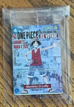 (1) One Piece Monkey D. Luffy College NCAA Basketball Promo Card SEALED X1 ! NYC - Image 1