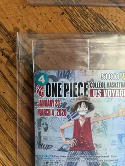 (1) One Piece Monkey D. Luffy College NCAA Basketball Promo Card SEALED X1 ! NYC - Image 3