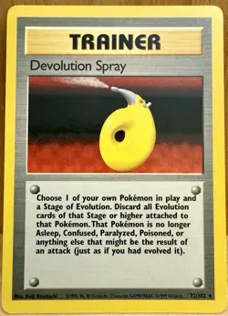 Devolution Spray Pokemon TCG Base Set Trainer Card 72/102 Unlimited Rare LP - Image 1