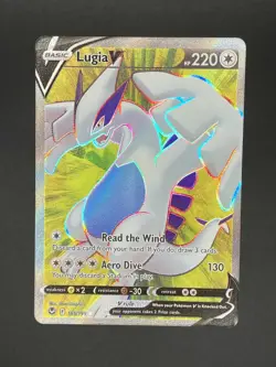 Lugia V (Full Art) 185/195 Sword & Shield - Silver Tempest Holo pokemon card - Image 1