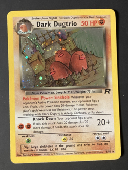 2000 Pokemon Card Dark Dugtrio Holo Rare Team Rocket 6/82 LP Swirl Vintage Wotc - Image 1