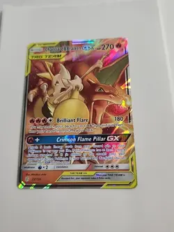 Charizard & Braixen GX 22/236 Cosmic Eclipse Ultra Rare Holo Pokemon Card - Image 1