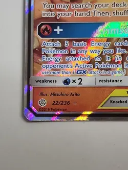 Charizard & Braixen GX 22/236 Cosmic Eclipse Ultra Rare Holo Pokemon Card - Image 5