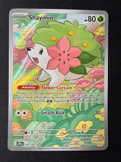 Pokemon TCG Shaymin 185/182 Illustration Rare – S&V Destined Rivals Set – NM - Image 1