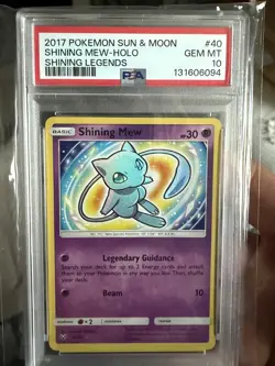 POKEMON SHINING MEW-HOLO 2017 SUN & MOON SHINING LEGENDS #40 PSA 10 - Image 1