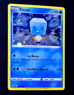 2021 Pokemon EISCUE Black Star Promo COSMOS HOLO Bleed Error Card #SWSH128 SWIRL - Image 1
