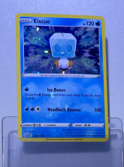 2021 Pokemon EISCUE Black Star Promo COSMOS HOLO Bleed Error Card #SWSH128 SWIRL - Image 2