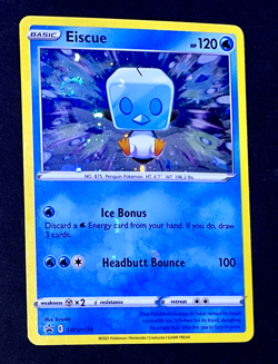 2021 Pokemon EISCUE Black Star Promo COSMOS HOLO Bleed Error Card #SWSH128 SWIRL - Image 3