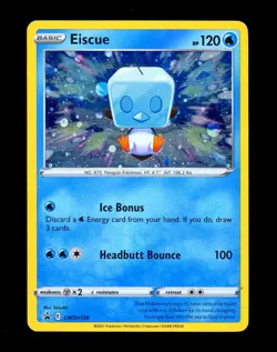 2021 Pokemon EISCUE Black Star Promo COSMOS HOLO Bleed Error Card #SWSH128 SWIRL - Image 5