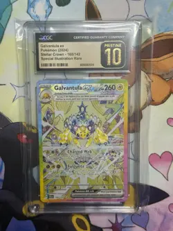CGC Pristine 10 Galvantula ex SIR Stellar Crown 2024 Pokemon Card #168 - Image 1