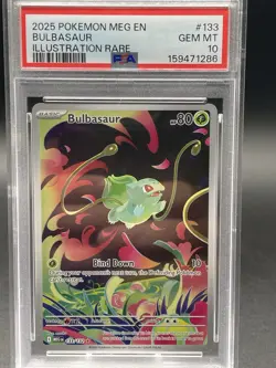 Pokemon TCG Bulbasaur 133/132 Me01: Mega Evolution IR Holo PSA 10 2025 EN - Image 1