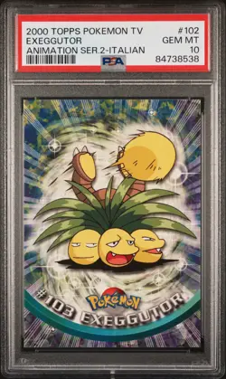 2000 TOPPS POKEMON TV ANIMATION SERIES 2 #102 EXEGGUTOR ITALIAN PSA 10 - POP 1 - Image 1