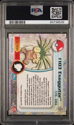 2000 TOPPS POKEMON TV ANIMATION SERIES 2 #102 EXEGGUTOR ITALIAN PSA 10 - POP 1 - Image 2
