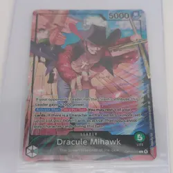 PSA Magazine Dracule Mihawk OP14-020 Foil Holo One Piece Sealed Promo - Image 1