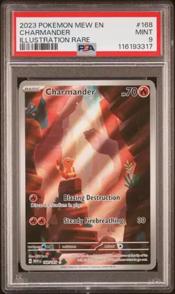 PSA 9 Charmander IR 168/165 Pokemon 151 Illustration Rare Mew English Card - Image 1